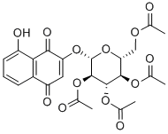 CAS#: 111364-61-5， [(2R,3R,4S,5R,6S)-3,5-Diacetyloxy-2-(Acetyloxymethyl)-6-(8-Hydroxy-1,4-Dioxonaphthalen-2-Yl)Oxyoxan-4-Yl] Acetate