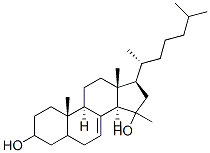 CAS 登录号：111394-04-8， (3S,5S,9R,10S,13R,14S,17R)-10,13,15-三甲基-17-[(2R)-6-甲基庚烷-2-基]-1,2,3,4,5,6,9,11,12,14,16,17-十二氢环戊烯并[a]菲-3,15-二醇