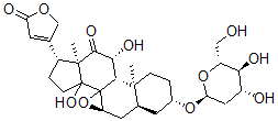 CAS#: 111420-57-6， (3beta,5beta,7beta,11beta)-3-((2-Deoxy-beta-D-Arabino-Hexopyranosyl)Oxy)-7,8-Epoxy-11,14-Dihydroxy-12-Oxo-Card-20(22)-Enolide