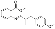 CAS#: 111753-62-9， 2-[[3-(4-methoxyphenyl)-2-methyl-propylidene]amino]benzoic acid methyl ester