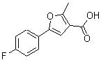 structure of CAS# 111787-88-3, 5-(4-Fluorophenyl)-2-Methyl-3-Furoic Acid;5-(4-FLUOROPHENYL)-2-METHYL-3-FUROICACID;5-(4-fluorophenyl)-2-methylfuran-3-carboxylic acid