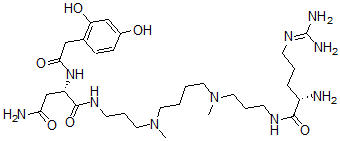 CAS#: 111924-44-8， (2S)-N-[3-[4-[3-[[(2S)-2-Amino-5-(Diaminomethylideneamino)Pentanoyl]Amino]Propyl-Methylamino]Butyl-Methylamino]Propyl]-2-[[2-(2,4-Dihydroxyphenyl)Acetyl]Amino]Butanediamide