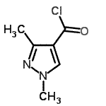 structure of CAS# 113100-61-1, 1,3-Dimethyl-1H-Pyrazole-4-Carbonyl Chloride;1,3-dimethylpyrazole-4-carbonyl chloride;BAS 10156392;MFCD03421497