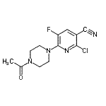 结构式 CAS# 113237-21-1, 6-(4-乙酰基-1-哌嗪基)-2-氯-5-氟烟腈