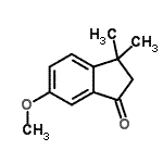 结构式 CAS# 1133-54-6, 6-甲氧基-3,3-二甲基-1-茚满酮