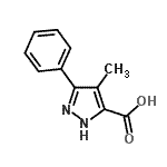 结构式 CAS# 1136-76-1, 4-甲基-3-苯基-1H-吡唑-5-羧酸