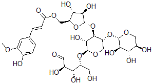 CAS#: 114216-65-8， O-beta-Xylopyranosyl-(1-4)-O-(5-O-Feruloyl-alpha-Arabinofuranosyl-(1-3))-O-beta-Xylopyranosyl-(1-4)-Xylopyranose