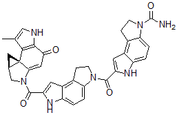 CAS#: 114251-19-3， 7-((1,6-Dihydro-7-((4,5,8,8a-tetrahydro-7-methyl-4-oxocyclopropa(c)pyrrolo(3,2-e)indol-2(1H)-yl)carbonyl)benzo(1,2-b:4,3-b')dipyrrol-3(2H)-yl)carbonyl)-1,6-dihydrobenzo(1,2-b:4,3-b')dipyrrole-3(2H)-one