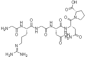 结构式 CAS# 114681-65-1, 甘氨酰-N<sup>5</sup>-(二氨基亚甲基)-L-鸟氨酰甘氨酰-L-alpha-天冬氨酰-L-天冬氨酰胺酰-L-脯氨酸
