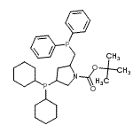 结构式 CAS# 114751-47-2, 2-甲基-2-丙基4-(二环己基膦基)-2-[(二苯基膦基)甲基]-1-吡咯烷羧酸酯
