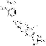 structure of CAS# 114787-83-6, Methyl 1-(3-Methyl-4-Nitrobenzyl)-N-{[(2-Methyl-2-Propanyl)Oxy]Carbonyl}-L-Histidinate;N-BOC-3- -L-;N-Boc-3-(3-methyl-4-nitrobenzyl)-L-histidine methyl ester;550582_ALDRICH
