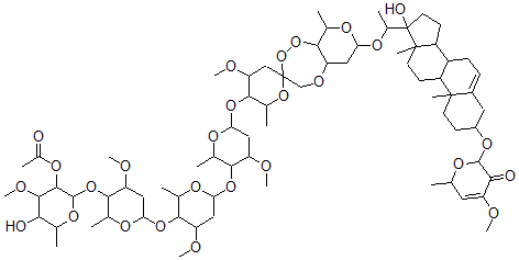 CAS#: 114828-46-5， [5-Hydroxy-2-[6-[6-[6-[7-[1-[17-Hydroxy-3-[(4-Methoxy-6-Methyl-3-Oxo-6H-Pyran-2-Yl)Oxy]-10,13-Dimethyl-1,2,3,4,7,8,9,11,12,14,15,16-Dodecahydrocyclopenta[a]Phenanthren-17-Yl]Ethoxy]-4'-Methoxy-2',9-Dimethylspiro[4,5A,6,7,9,9alpha-Hexahydropyrano[4,3-f][1,2,5]Trioxepine-3,6'-Oxane]-3'-Yl]Oxy-4-Methoxy-2-Methyloxan-3-Yl]Oxy-4-Methoxy-2-Methyloxan-3-Yl]Oxy-4-Methoxy-2-Methyloxan-3-Yl]Oxy-4-Methoxy-6-Methyloxan-3-Yl] Acetate