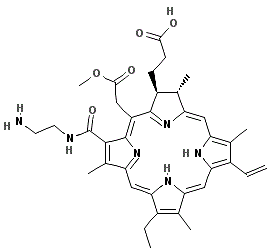 CAS#: 114849-41-1， (2S-trans)-18-(((2-Aminoethyl)Amino)Carbonyl)-8-Ethenyl-13-Ethyl-2,3-Dihydro-20-(2-Methoxy-2-Oxoethyl)-3,7,12,17-Tetramethyl-21H,23H-Porphine-2-Propanoic Acid