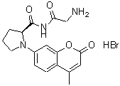 结构式 CAS# 115035-46-6, 甘氨酰-N-(4-甲基-2-氧代-2H-1-苯并吡喃-7-基)-L-脯氨酰胺单氢溴酸盐