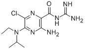 structure of CAS# 1154-25-2, 3-Amino-N-(Aminoiminomethyl)-6-Chloro-5-[Ethyl(1-Methylethyl)Amino]-2-Pyrazinecarboxamide;3-Amino-6-Chloro-N-(Diaminomethylene)-5-(Ethyl-Isopropyl-Amino)Pyrazine-2-Carboxamide;3-Amino-6-Chloro-N-(Diaminomethylene)-5-(Ethyl-Isopropylamino)-2-Pyrazinecarboxamide;3-Amino-6-Chloro-N-(Diaminomethylene)-5-(Ethyl-Isopropyl-Amino)Pyrazinamide