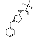 structure of CAS# 115445-23-3, N-(1-Benzyl-3-Pyrrolidinyl)-2,2,2-Trifluoroacetamide;1-Benzyl-3-(trifluoroacetamido)pyrrolidine;2,2,2-trifluoro-N-[1-benzylpyrrolidin-3-yl]acetamide;N-(1-benzylpyrrolidin-3-yl)-2,2,2-trifluoro-acetamide