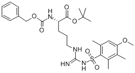 CAS#: 115608-60-1， N5-[Imino[[(4-Methoxy-2,3,6-Trimethylphenyl)Sulfonyl]Amino]Methyl]-N2-[(Phenylmethoxy)Carbonyl]-L-Ornithine 1,1-Dimethylethyl Ester