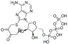 CAS#: 115678-79-0， [(2R,3S,4R,5R)-5-[6-Amino-8-(4-Bromo-2,3-Dioxobutyl)Sulfanylpurin-9-Yl]-3,4-Dihydroxyoxolan-2-Yl]Methyl (Hydroxy-Phosphonooxyphosphoryl) Hydrogen Phosphate