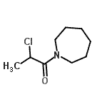 structure of CAS# 115840-34-1, 1-(1-Azepanyl)-2-Chloro-1-Propanone;1-(2-chloropropanoyl)azepane;1-azaperhydroepinyl-2-chloropropan-1-one;1H-azepine, 1-(2-chloro-1-oxopropyl)hexahydro-