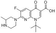 CAS 登录号:116162-95-9, 1-叔丁基-6-氟-7-(3-甲基哌嗪-1-基)-4-氧代-1,8-萘啶-3-羧酸
