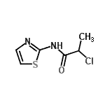structure of CAS# 116200-98-7, 2-Chloro-N-(1,3-Thiazol-2-Yl)Propanamide;2-chloro-N-1,3-thiazol-2-ylpropanamide;MFCD09673359