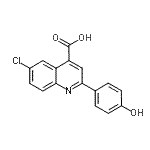 structure of CAS# 116734-19-1, 6-Chloro-2-(4-Hydroxyphenyl)-4-Quinolinecarboxylic Acid;4-quinolinecarboxylic acid, 6-chloro-2-(4-hydroxyphenyl);6-Chloro-2-(4-hydroxyphenyl)quinoline-4-carboxylic acid;6-CHLORO-2-(4-HYDROXY-PHENYL)-QUINOLINE-4-CARBOXYLIC ACID