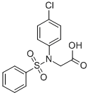 structure of CAS# 117309-41-8, 2-[4-Chloro(Phenylsulfonyl)Anilino]Acetic Acid;2-[(4-Chlorophenyl)-Phenylsulfonyl-Amino]Acetate;2-[(4-Chlorophenyl)-Phenylsulfonyl-Amino]Ethanoate;Zinc00274548