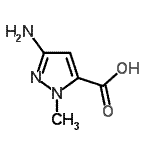 结构式 CAS# 117860-54-5, 3-氨基-1-甲基-1H-吡唑-5-羧酸