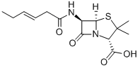 CAS#: 118-53-6， (2S,5R,6R)-6-[[(E)-Hex-3-Enoyl]Amino]-3,3-Dimethyl-7-Oxo-4-Thia-1-Azabicyclo[3.2.0]Heptane-2-Carboxylic Acid