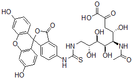 CAS#: 118694-47-6， 5-Acetamido-9-(3-Fluoresceinylthioureido)-3,5,9-Trideoxy-2-Nonulosonsonic Acid