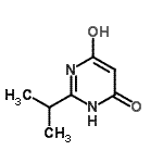 structure of CAS# 1197-04-2, 6-Hydroxy-2-Isopropyl-4(3H)-Pyrimidinone;2-(methylethyl)pyrimidine-4,6-diol;2-Isopropylpyrimidine-4,6-diol;4(3H)-pyrimidinone, 6-hydroxy-2-(1-methylethyl)-