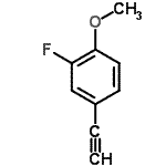 structure of CAS# 120136-28-9, 4-Ethynyl-2-Fluoro-1-Methoxybenzene;3-Fluoro-4-methoxyphenylacetylene;4-ethynyl-2-fluoro-1-methoxy-benzene