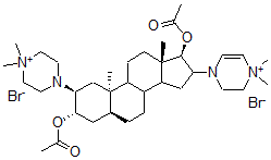 CAS#: 120301-02-2， [(2S,3S,5S,10S,13S,17R)-3-Acetyloxy-16-(4,4-Dimethyl-2,3-Dihydropyrazin-4-Ium-1-Yl)-2-(4,4-Dimethylpiperazin-4-Ium-1-Yl)-10,13-Dimethyl-2,3,4,5,6,7,8,9,11,12,14,15,16,17-Tetradecahydro-1H-Cyclopenta[a]Phenanthren-17-Yl] Acetate Dibromide