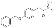 structure of CAS# 120602-97-3, N-Hydroxy-N-Methyl-4-Benzyloxyphenylacetamide;2-[4-(Benzyloxy)Phenyl]-N-Hydroxy-N-Methyl-Acetamide;N-Hydroxy-N-Methyl-2-[4-(Phenylmethoxy)Phenyl]Ethanamide;Benzeneacetamide, N-Hydroxy-N-Methyl-4-(Phenylmethoxy)-