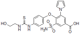 CAS#: 120859-63-4， 4-[4-(2-Hydroxyethylcarbamothioylamino)phenoxy]-3-pyrrol-1-yl-5-sulfamoylbenzoic acid