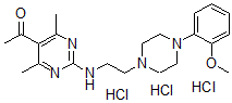 CAS#: 121264-02-6， 2-(2-(4-(2-Methoxyphenyl)-1-piperazinyl)ethyl)amino-5-acetyl-4,6-dimethylpyrimidine trihydrochloride