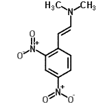 structure of CAS# 1214-75-1, (E)-2-(2,4-Dinitrophenyl)-N,N-Dimethylethenamine;(N,N-Dimethylamino)ethenyl-2,4-dinitrobenzene;2-(2,4-dinitrophenyl)-N,N-dimethyl-1-ethylenamine;N-(2,4-dinitrostyryl)-N,N-dimethylamine