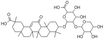 CAS#: 121687-83-0， 3-O-(alpha-L-Arabinopyranosyl(1-2)-beta-D-glucuronopyranosyl)glycyrrhetic acid