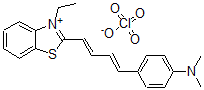 CAS#: 122168-67-6， [4-[(1E,3E)-4-(3-ethyl-1,3-benzothiazol-3-ium-2-yl)buta-1,3-dienyl]phenyl]-dimethyl-amine perchlorate