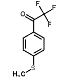 structure of CAS# 122243-33-8, 2,2,2-Trifluoro-1-[4-(Methylsulfanyl)Phenyl]Ethanone;2,2,2-trifluoro-1-(4-(methylthio)phenyl)ethanone;4'-Methylthio-2,2,2-trifluoroacetophenone;4'-Thiomethyl-2,2,2-trifluoroacetophenone
