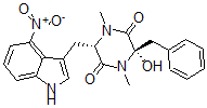 CAS#: 122380-19-2， (3R,6S)-3-(benzyl)-3-hydroxy-1,4-dimethyl-6-[(4-nitro-1H-indol-3-yl)methyl]piperazine-2,5-quinone