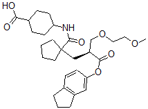 CAS#: 123122-55-4， 4-[[1-[(2S)-3-(2,3-Dihydro-1H-Inden-5-Yloxy)-2-(2-Methoxyethoxymethyl)-3-Oxopropyl]Cyclopentanecarbonyl]Amino]Cyclohexane-1-Carboxylic Acid