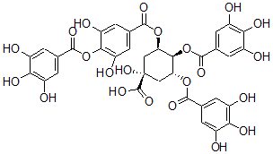 CAS#: 123134-20-3， (1R,3R,4S,5R)-3-[3,5-Dihydroxy-4-(3,4,5-Trihydroxybenzoyl)Oxybenzoyl]Oxy-1-Hydroxy-4,5-Bis[(3,4,5-Trihydroxybenzoyl)Oxy]Cyclohexane-1-Carboxylic Acid