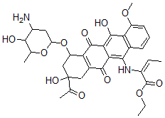 CAS#: 123618-02-0， Ethyl (E)-2-[[8-Acetyl-10-(4-Amino-5-Hydroxy-6-Methyloxan-2-Yl)Oxy-8,12-Dihydroxy-1-Methoxy-6,11-Dioxo-9,10-Dihydro-7H-Tetracen-5-Yl]Amino]But-2-Enoate