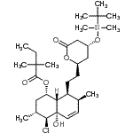 CAS#: 123852-10-8， (1S,3R,4S,4aS,7S,8S,8aS)-4-Chloro-8-{2-[(2R,4R)-4-{[Dimethyl(2-Methyl-2-Propanyl)Silyl]Oxy}-6-Oxotetrahydro-2H-Pyran-2-Yl]Ethyl}-4A-Hydroxy-3,7-Dimethyl-1,2,3,4,4A,7,8,8A-Octahydro-1-Naphthalenyl 2,2- Dimethylbutanoate