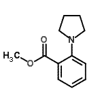 structure of CAS# 124005-05-6, Methyl 2-(1-Pyrrolidinyl)Benzoate;2-Pyrrolidin-1-yl-benzoic acid methyl ester;methyl 2-pyrrolidinylbenzoate;ZINC00159198