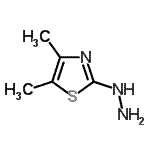 structure of CAS# 124285-37-6, 2-Hydrazino-4,5-Dimethyl-1,3-Thiazole;(4,5-Dimethyl-thiazol-2-yl)-hydrazine;4,5-dimethyl-1,3-thiazole-2-ylhydrazine;thiazole, 2-hydrazino-4,5-dimethyl-