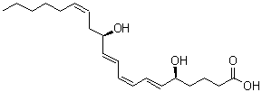 CAS#: 124629-74-9， (5S,6E,8Z,10E,12R,14Z)-5,12-Dihydroxy-6,8,10,14-Icosatetraenoic Acid
