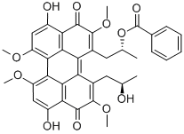 CAS#: 124824-06-2， 1-[3,10-Dihydroxy-12-(2-Hydroxypropyl)-2,6,7,11-Tetramethoxy-4,9-Dioxoperylen-1-Yl]Propan-2-Yl Benzoate