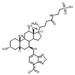 CAS#: 124882-57-1， 2-({(3alpha,5beta,7beta,8xi,9xi,12alpha,14xi)-3,12-Dihydroxy-7-[(7-Nitro-2,1,3-Benzoxadiazol-4-Yl)Amino]-24-Oxocholan-24-Yl}Amino)Ethanesulfonic Acid